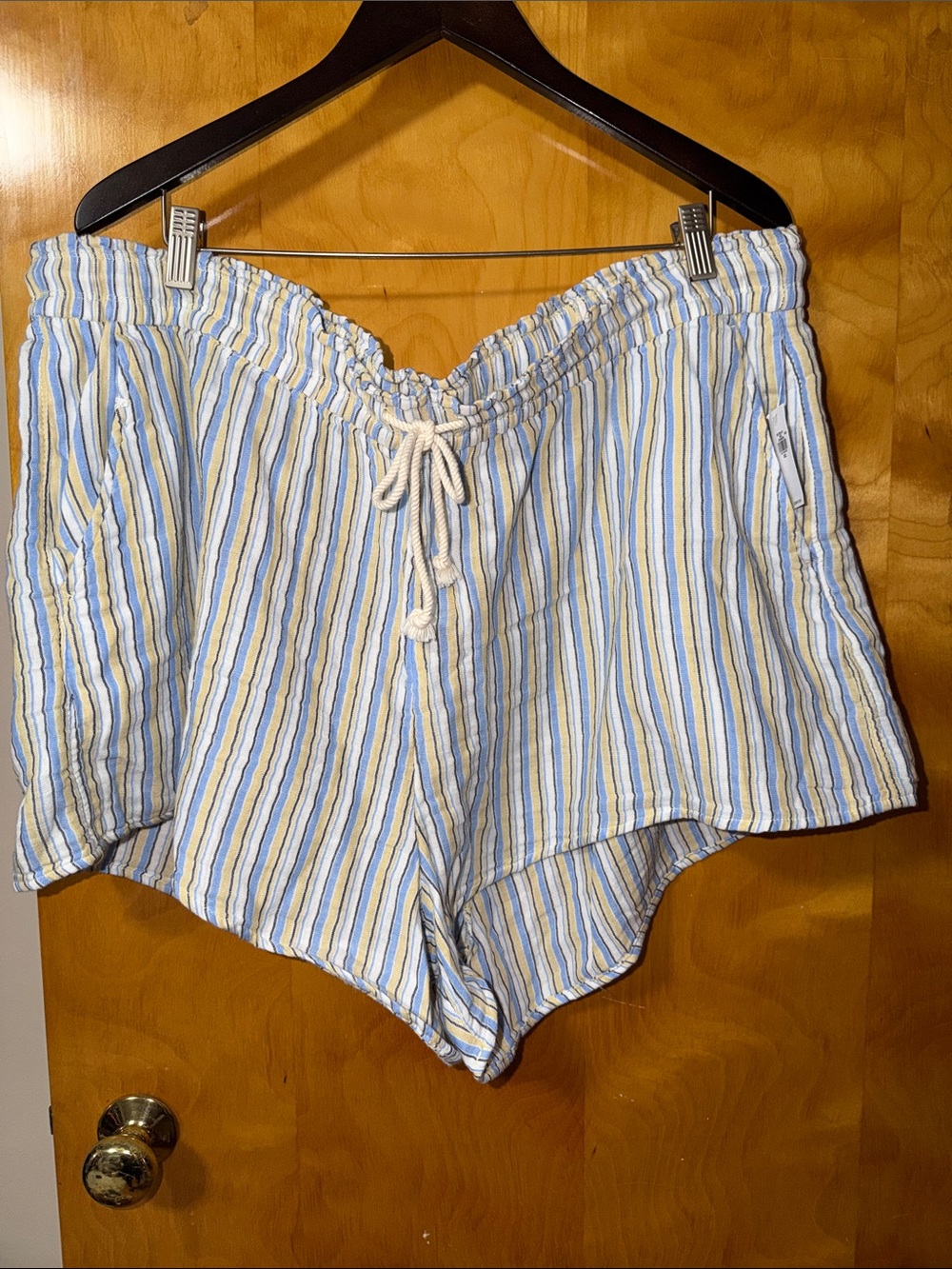 Old Navy Blue, White & Yellow Striped Casual Shorts
